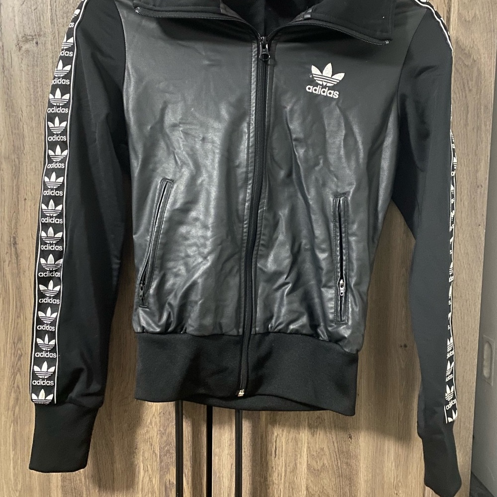 Adidas Black Track Jacket Used XXS
